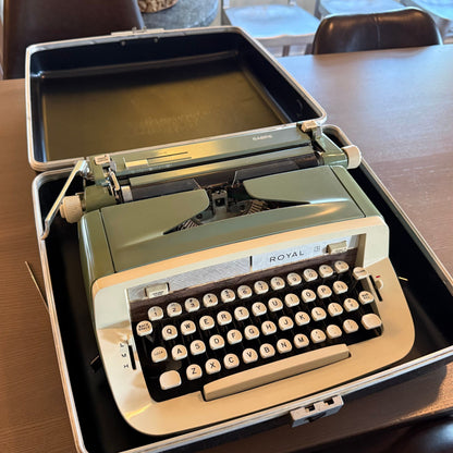 1968 Royal Sabre Portable Typewriter in Mist Green