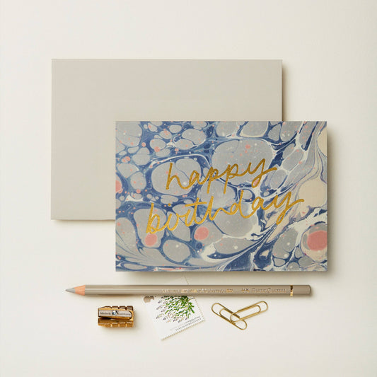 Wanderlust Paper Co Blue Marble 'Happy Birthday' Card