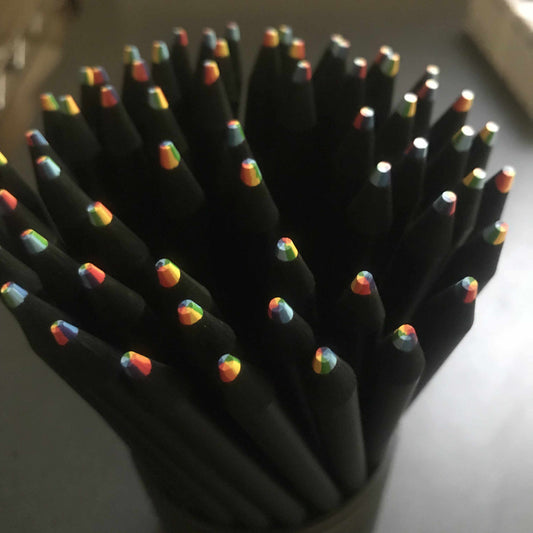 The Paper Seahorse Pencils Rainbow Pencil - 7 Colors in 1 - Ebony Stained Wood